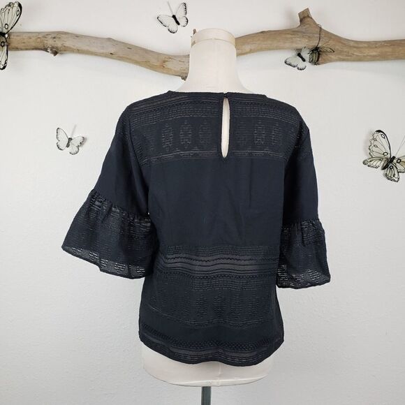 Ann Taylor semi sheer ruffle sleeve top - Picture 6 of 7